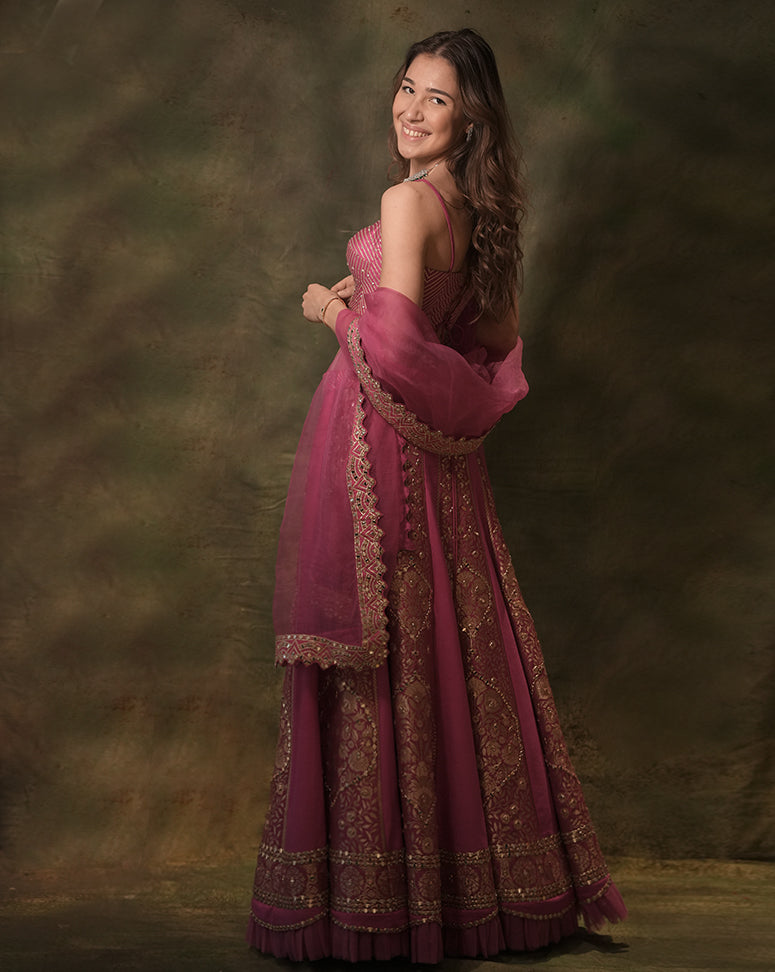 The Pink Alternate Brocade Lehenga
