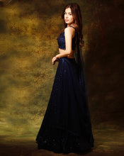 Load image into Gallery viewer, The Sequins Blue Lehenga
