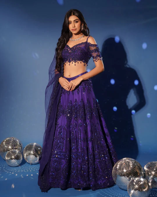 L'elegant Royal Blue Lehenga