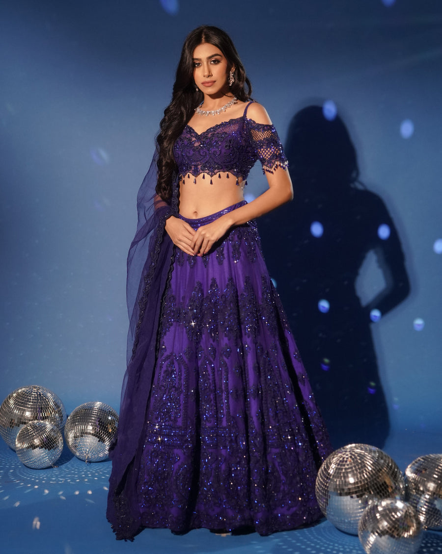 The L’elegant Royal Blue Lehenga