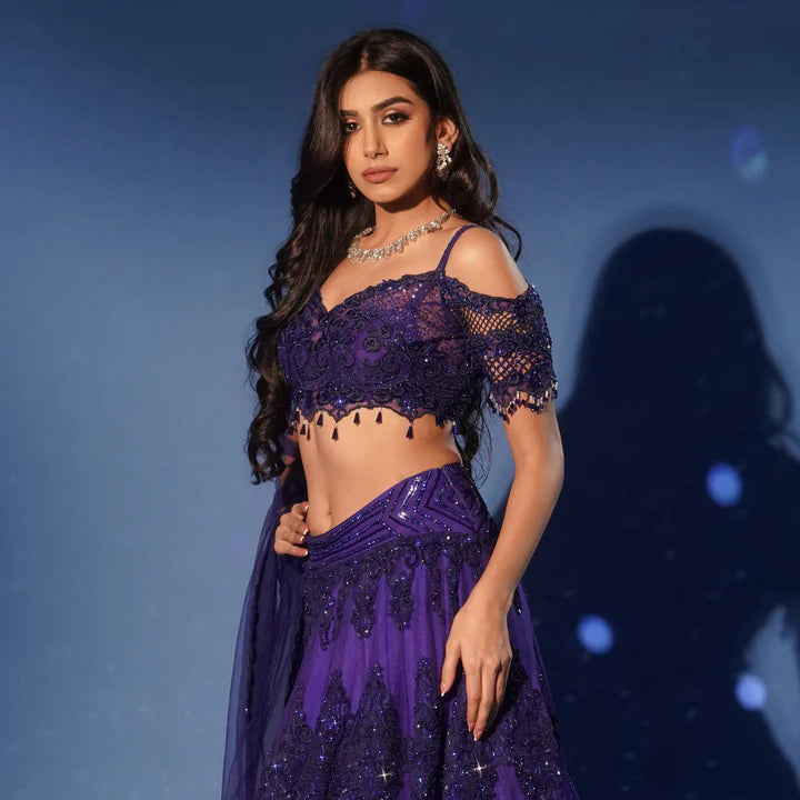 L'elegant Royal Blue Lehenga
