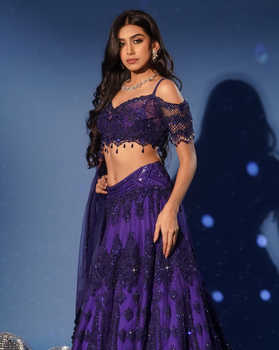 The L’elegant Royal Blue Lehenga