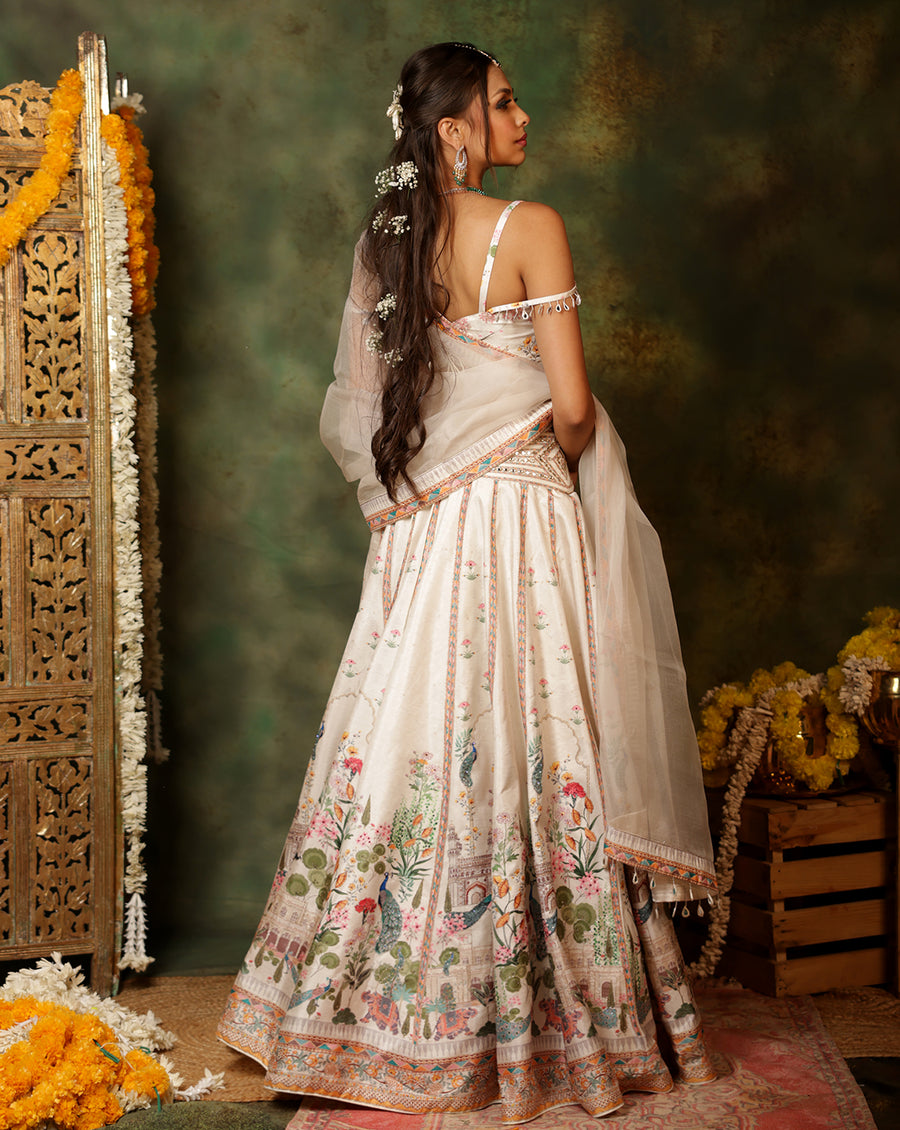 Chowmahalla Ivory Lehenga Set