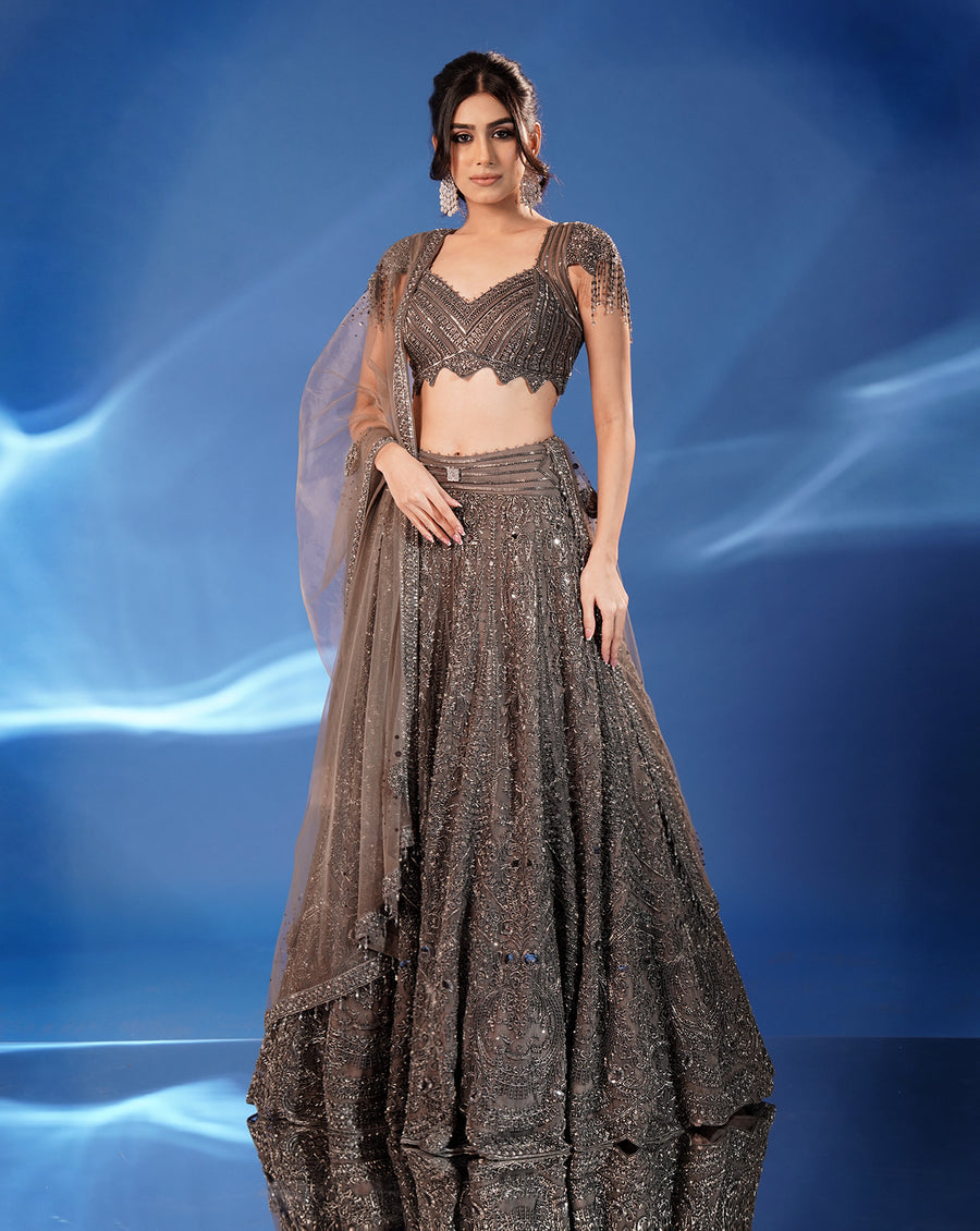 The Midnight Grey Lehenga