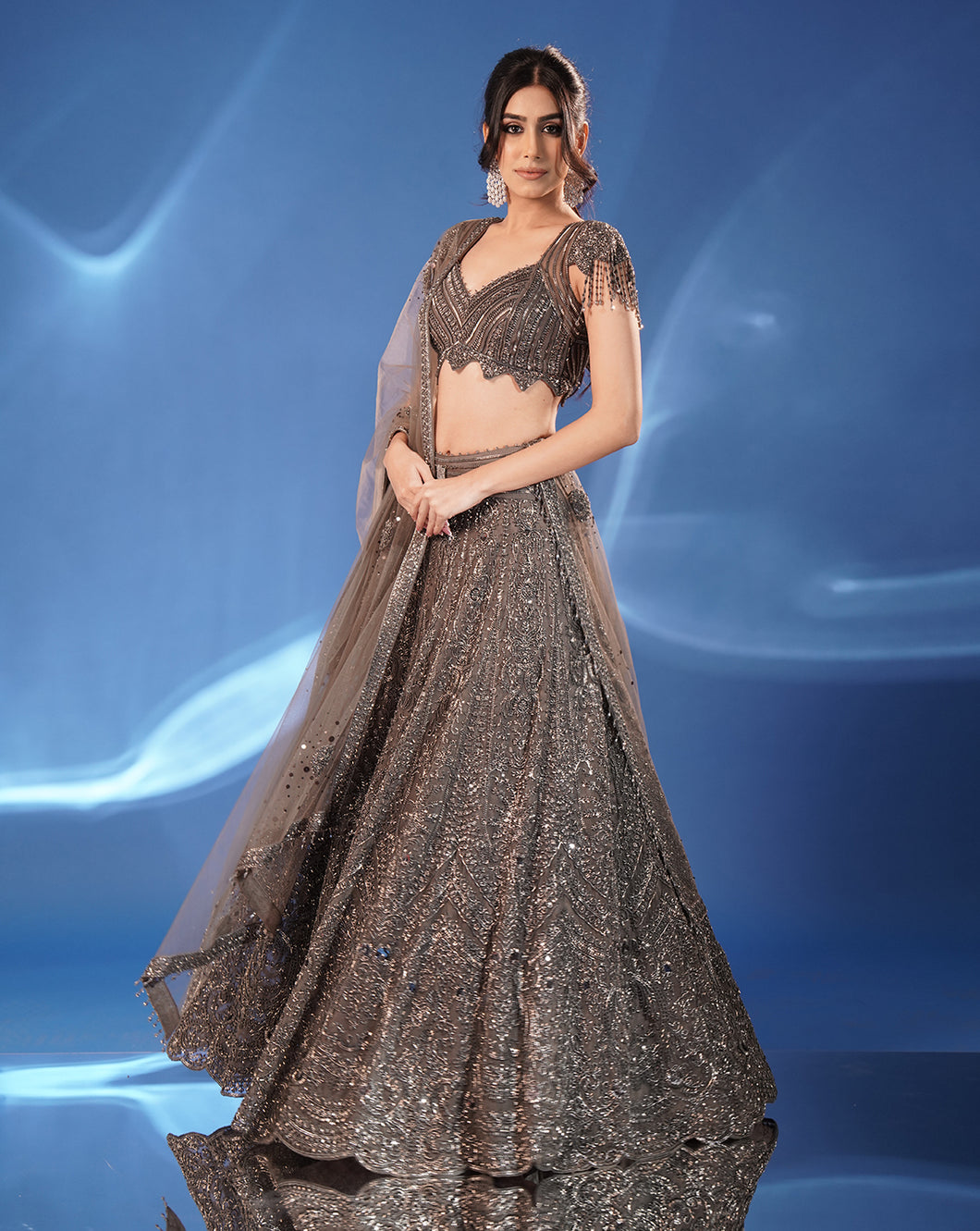 The Midnight Grey Lehenga