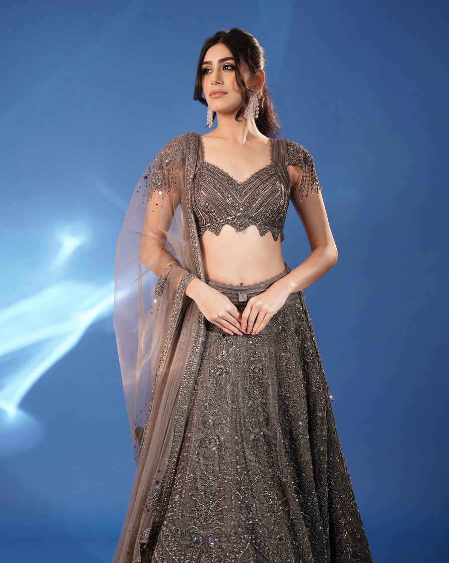 The Midnight Grey Lehenga