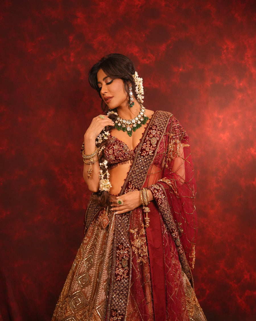 Ruhani Raat Zardosi Lehenga