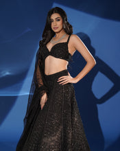 Load image into Gallery viewer, Midnight Black Lehenga Set
