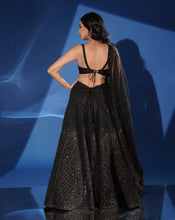 Load image into Gallery viewer, Midnight Black Lehenga Set
