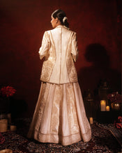 Load image into Gallery viewer, Ivory brocade Blazer Lehenga set
