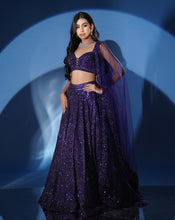 Load image into Gallery viewer, Shimmering Electric Blue Lehenga
