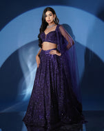 Shimmering Electric Blue Lehenga