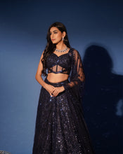 Load image into Gallery viewer, Midnight Blue Corset Lehenga
