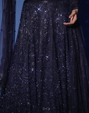 Load image into Gallery viewer, Midnight Blue Corset Lehenga
