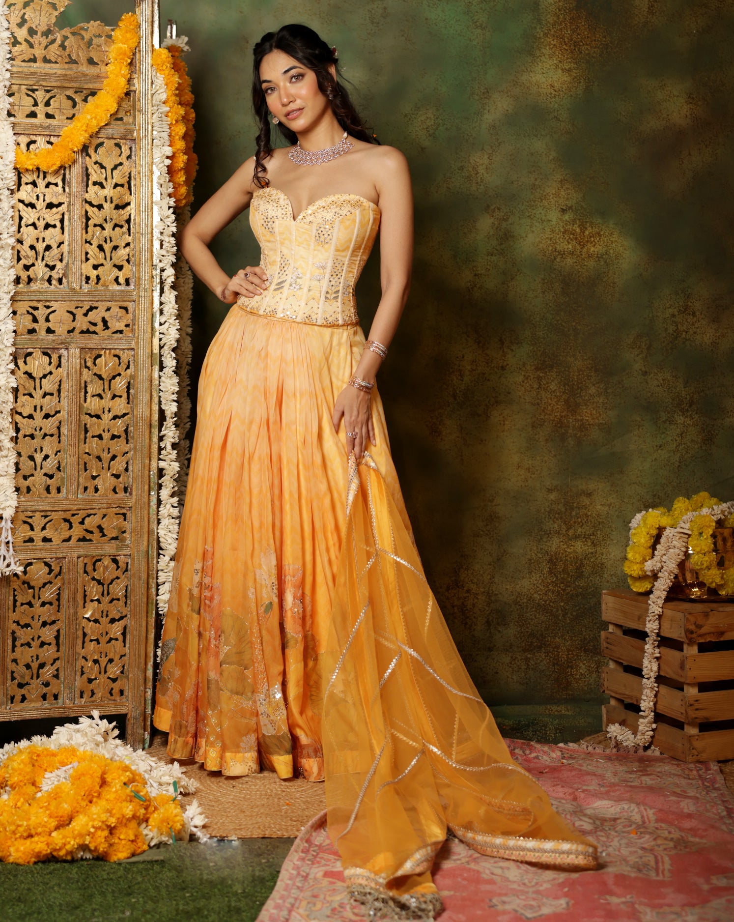 Gulmora Corset Lehenga Set XS