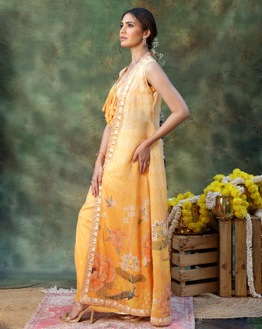 Gulmora Drape Skirt & Jacket Set