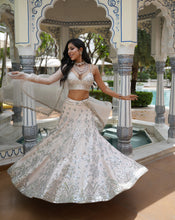 Load image into Gallery viewer, Ainna Ivory Mirror Lehenga
