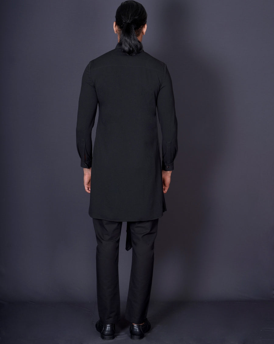 Asymmetrical Black Kurta