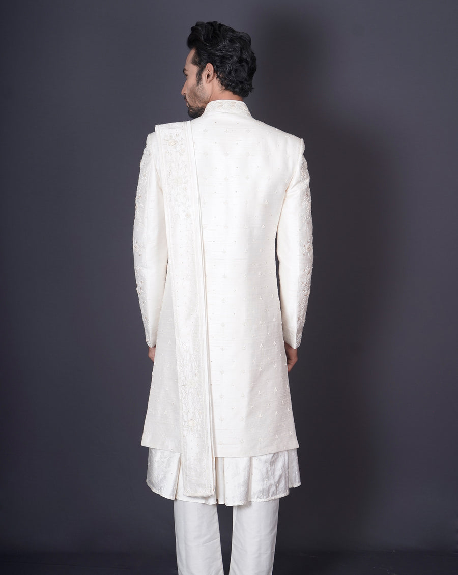 Embroidered Floral Sherwani