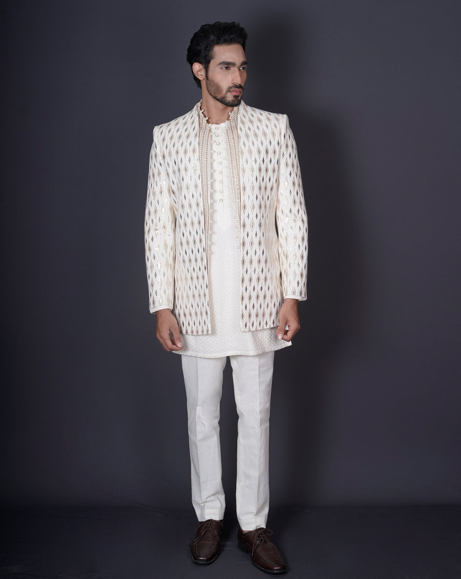 Ivory Jacket Kurta Set