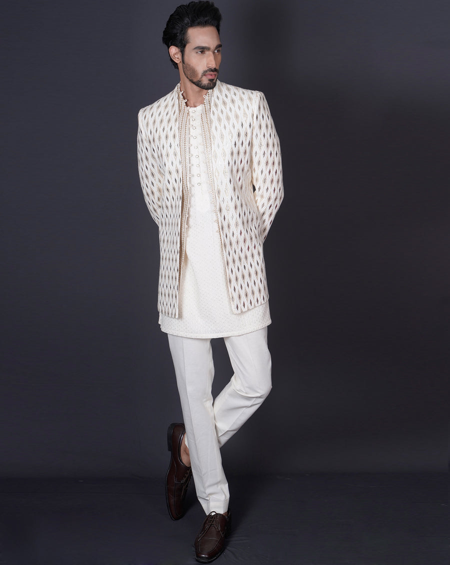 Ivory Jacket Kurta Set