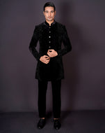 MOF Embroidered black sherwani
