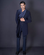 Asymmetrical Blue Bandhgala