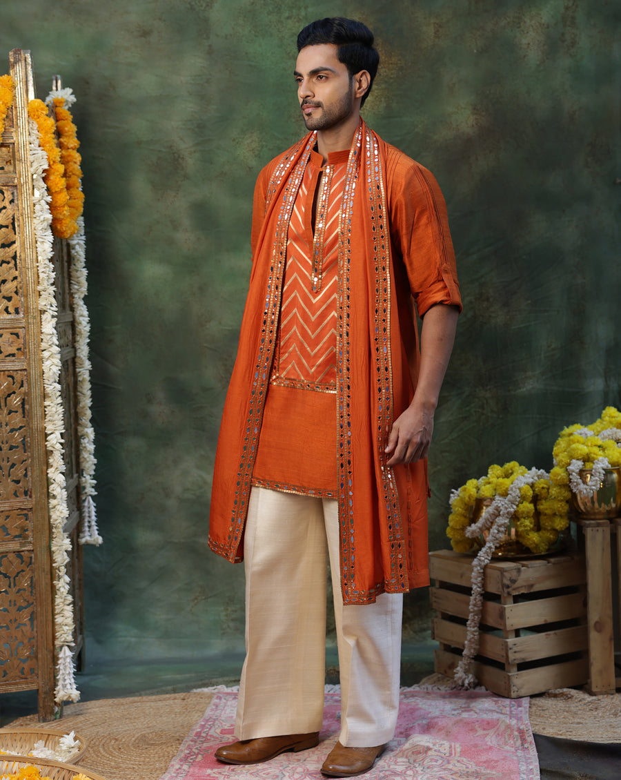 Rust Rangmanch Kurta Set