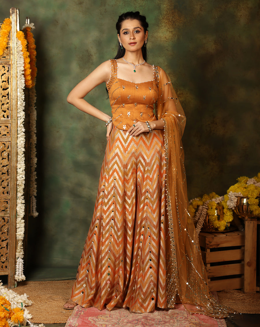 Rangmanch Rust Kurti Set