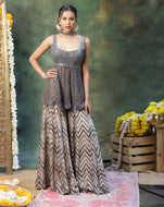 Rangmanch Grey Sharara Set