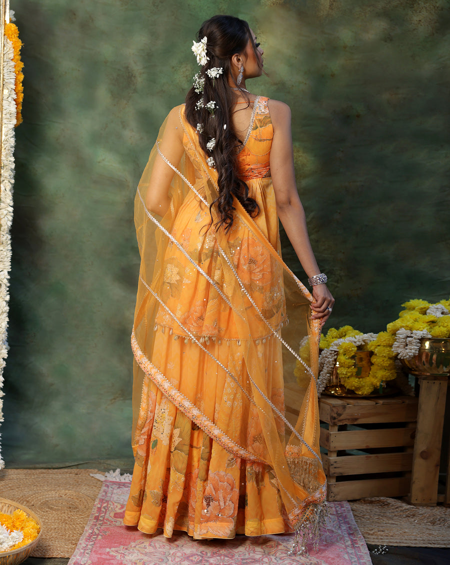 Gulmora Peplum Sharara Set