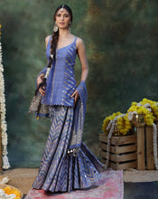 Load image into Gallery viewer, Rangmanch Blue Sharara Set
