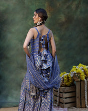 Load image into Gallery viewer, Rangmanch Blue Sharara Set
