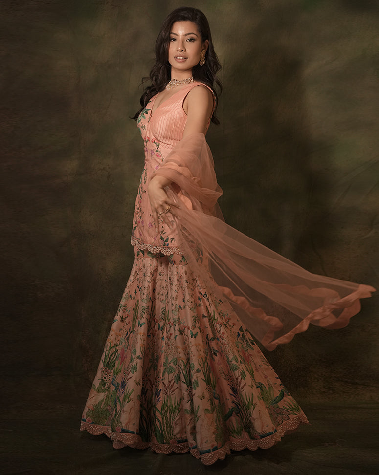 The Celadon Sharara Set