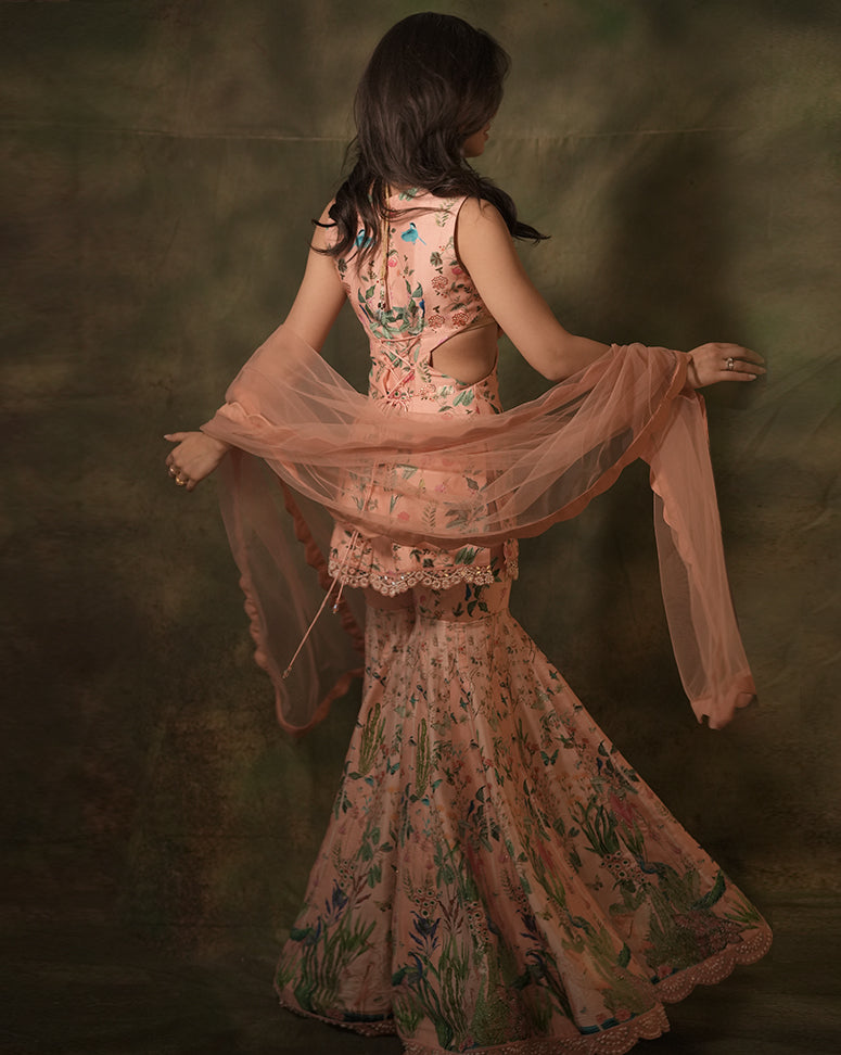 The Celadon Sharara Set