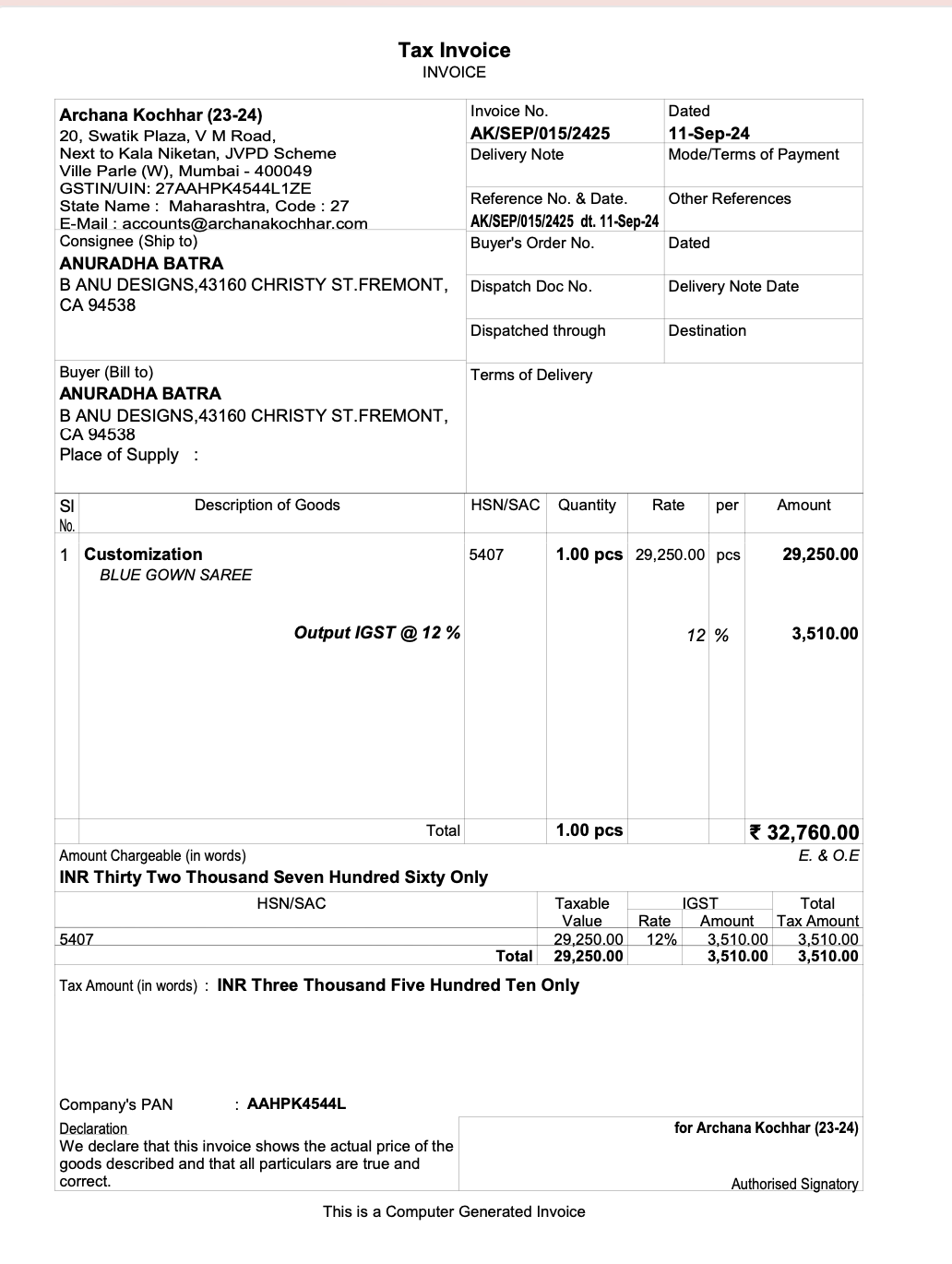 B. Anu Payment
