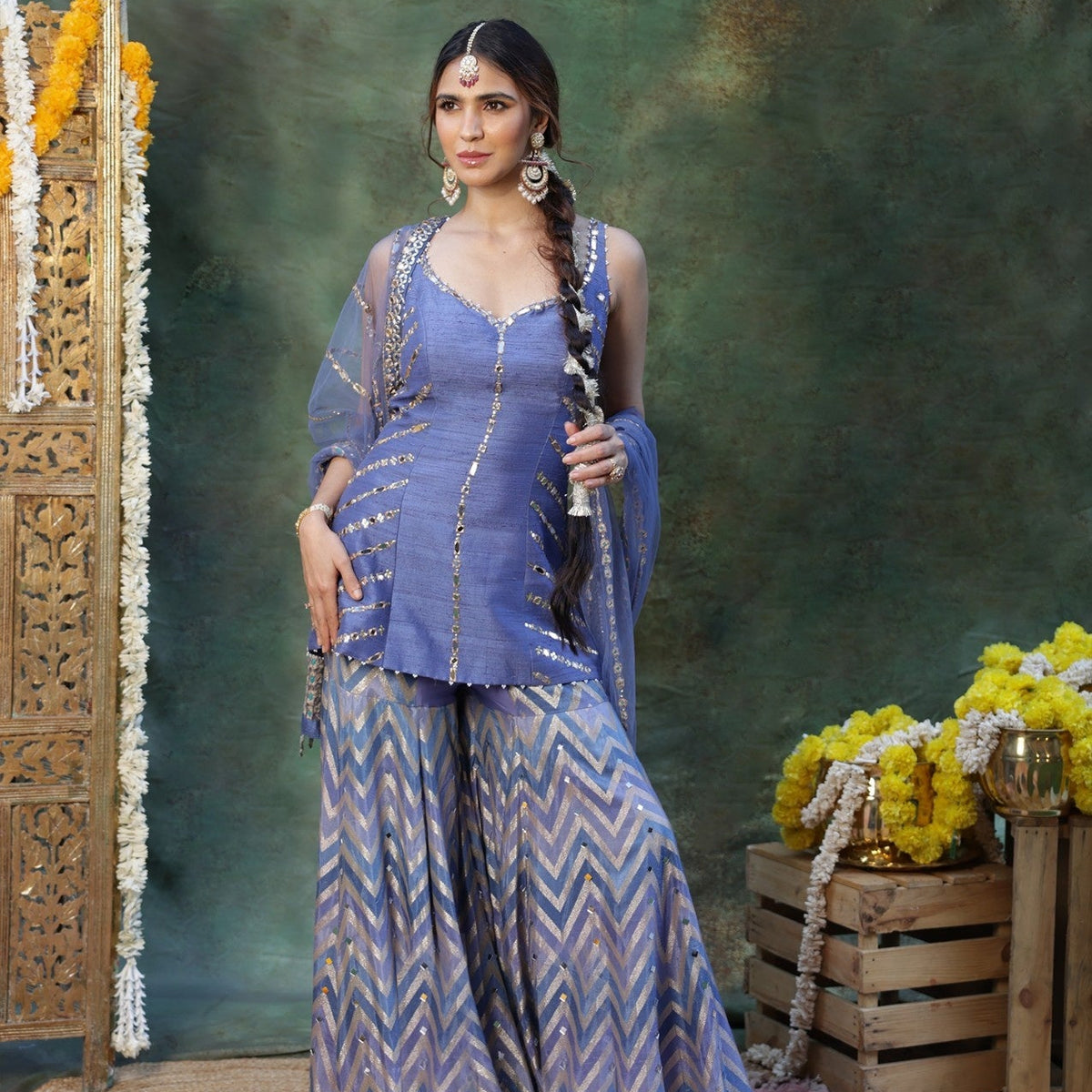Blue Sharara set
