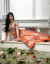 Load image into Gallery viewer, Ainna Rust Mirror Lehenga
