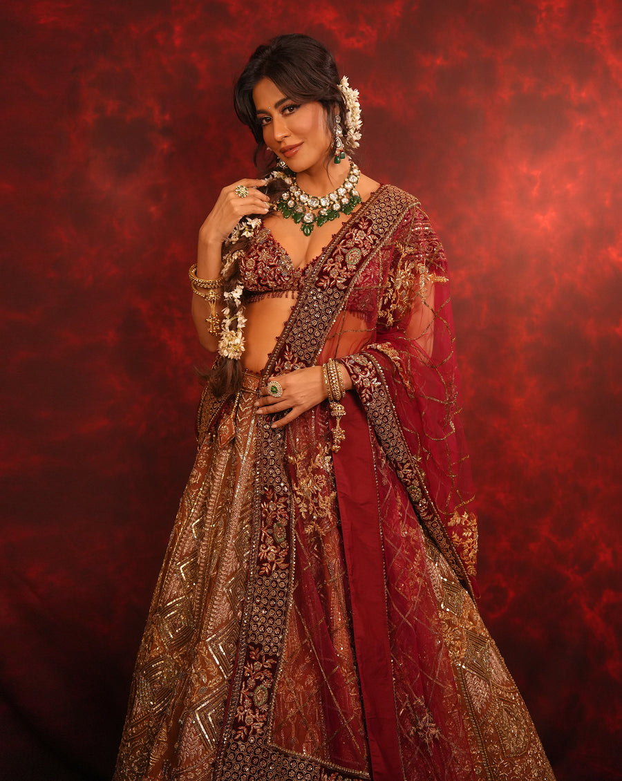 Ruhani Raat Zardosi Lehenga