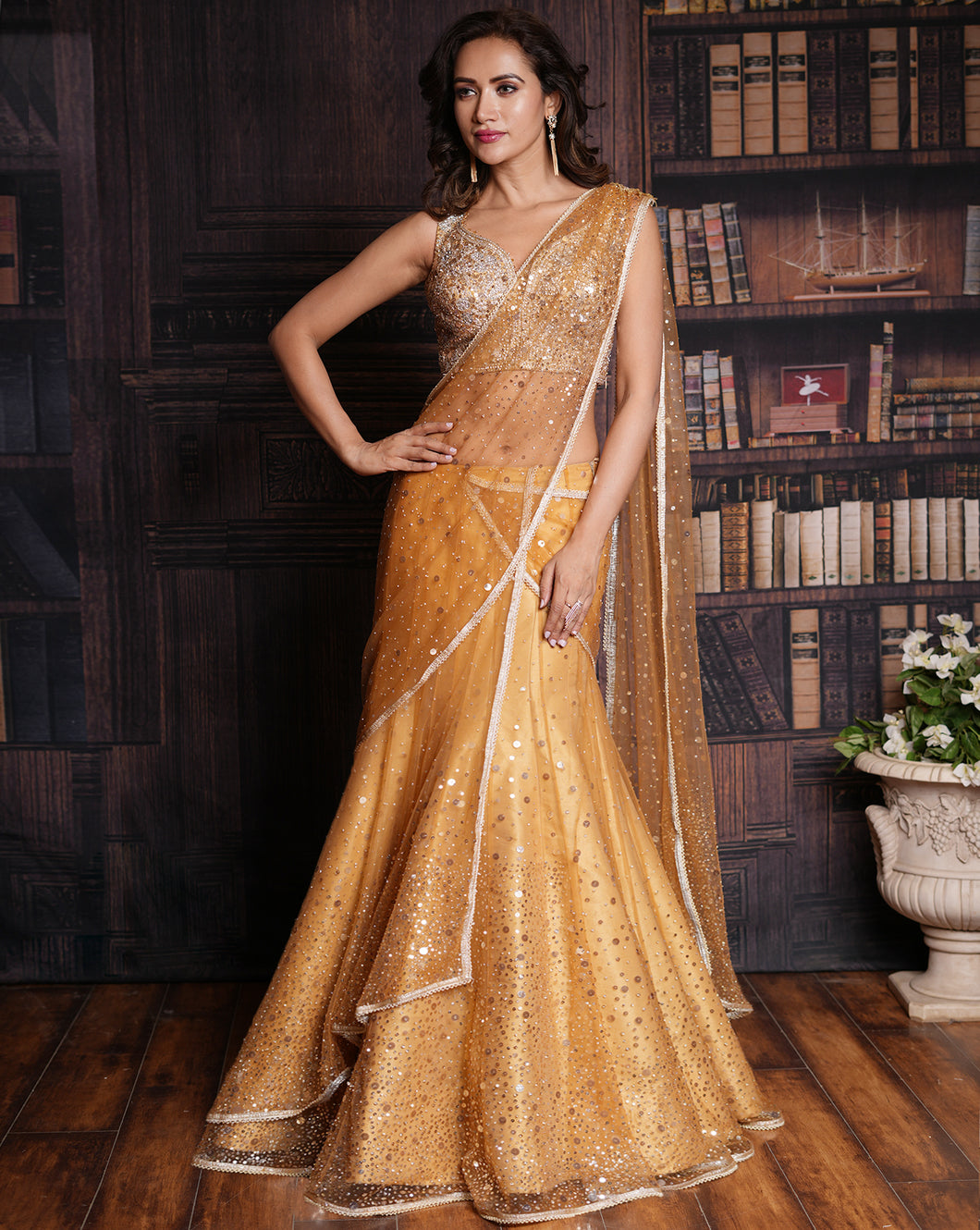 The Gold Sequins Lehenga