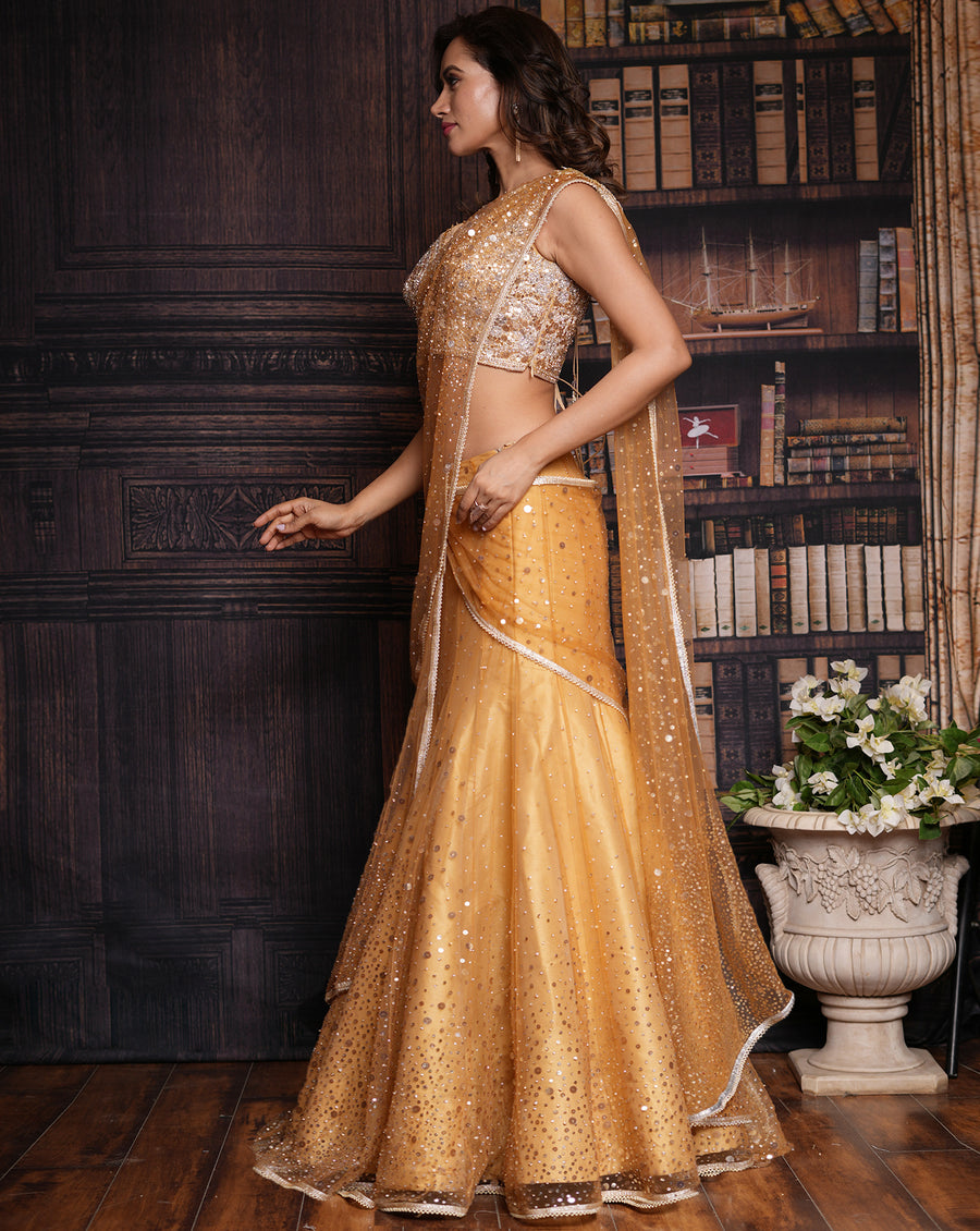 The Gold Sequins Lehenga
