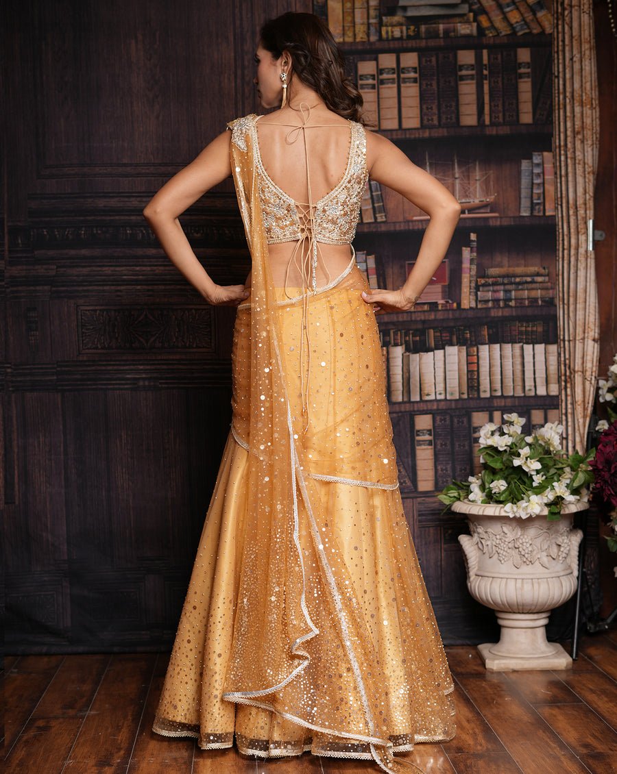 The Gold Sequins Lehenga