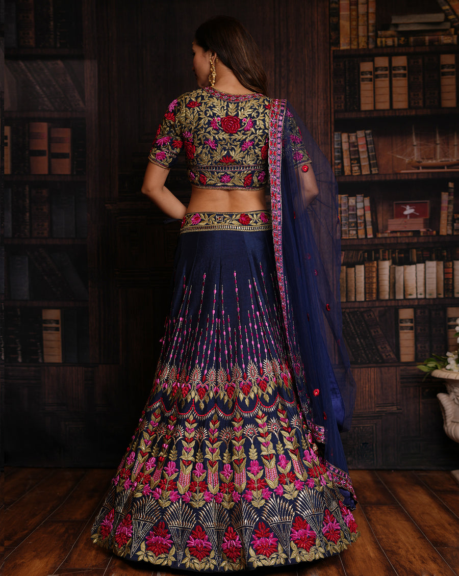 The Blue Floral Lehenga
