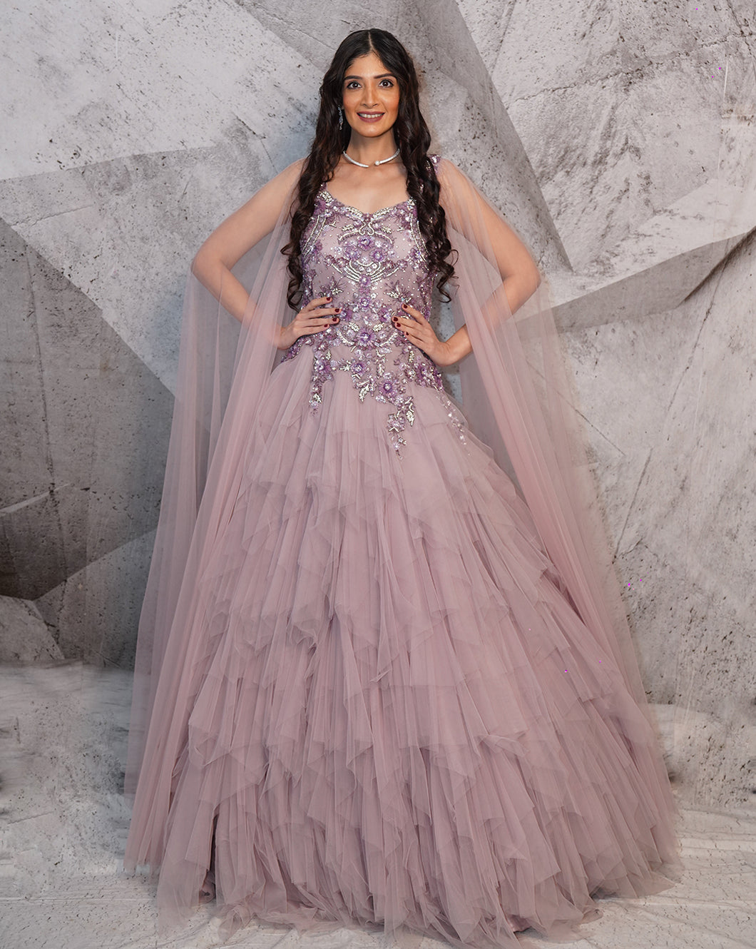 The Lavender ruffle gown