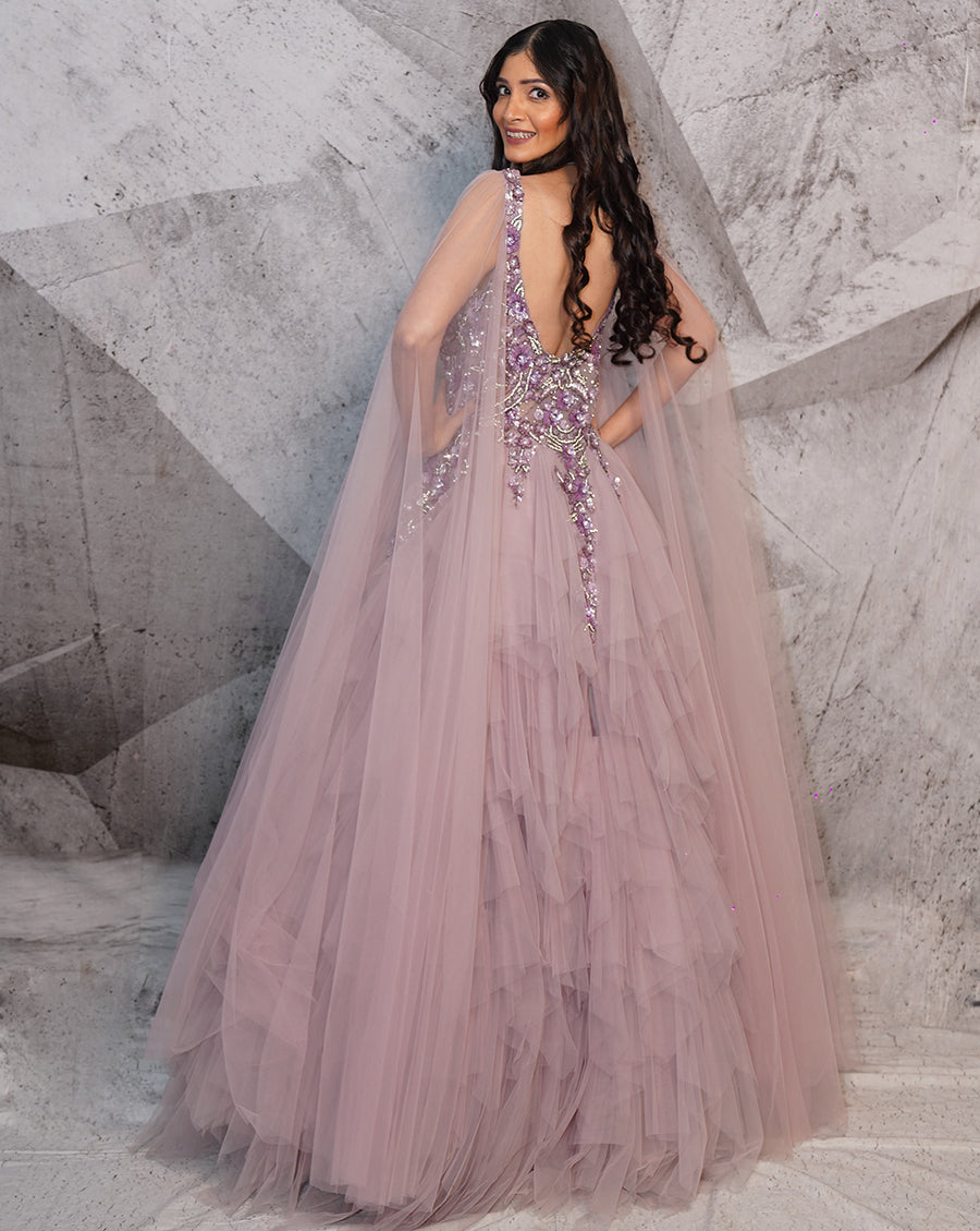 The Lavender ruffle gown
