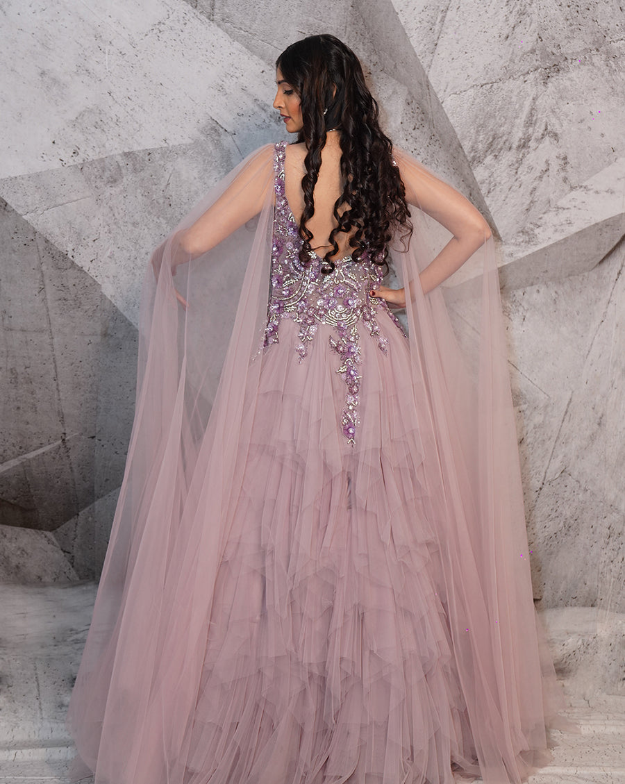 The Lavender ruffle gown
