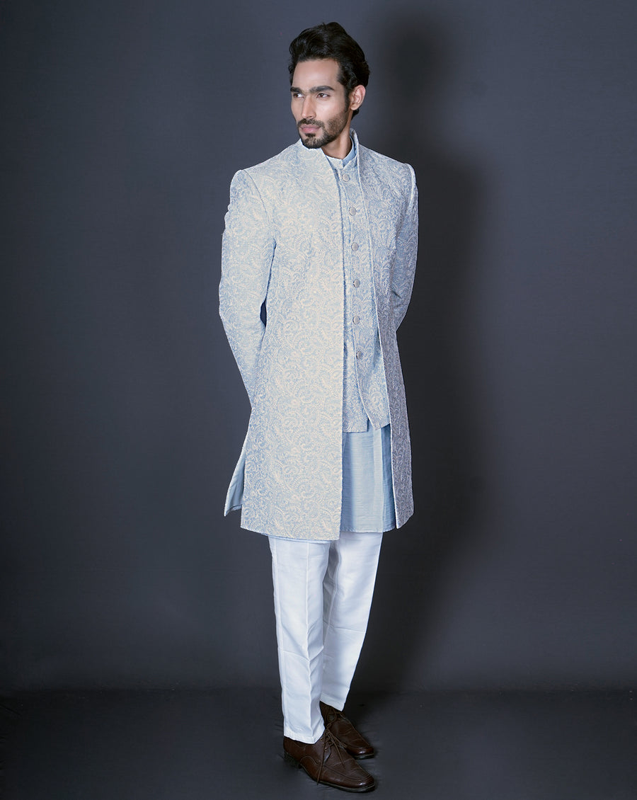 MOF Blue Jacket Bandhgala
