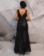 Load image into Gallery viewer, The Quintessential sequins black gown
