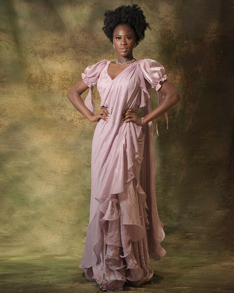 The Lilac Ruffle Sari