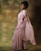 Load image into Gallery viewer, The Lilac Ruffle Sari
